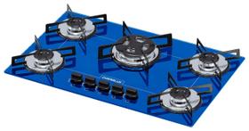 Cooktop 5 bocas Chamalux tripla chama Bivolt Azul