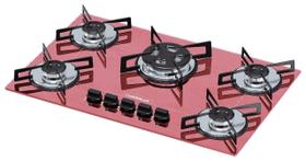 Cooktop 5 bocas Chamalux tripla chama Bivolt Rosa