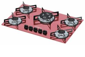Cooktop 5 Bocas Chamalux Ultra Chama Bivolt Rosa Cooktop 5 Bocas Chamalux Ultra Chama Bivolt Rosa