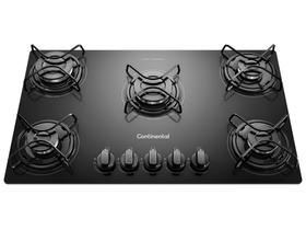 Cooktop 5 Bocas Continental a Gás GLP Preto