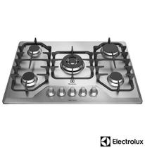 Cooktop 5 Bocas Electrolux a Gás Inox com Tripla Chama e Grades Ferro Fundido (GF75X) - Bivolt