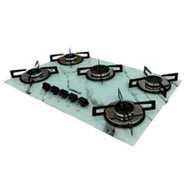 Cooktop 5 Bocas em Vidro Temperado Ultra Chama Chamalux