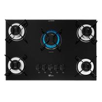 Cooktop 5 Bocas Fischer 5Q Fit Line Gás Esmaltada Aramado Pr