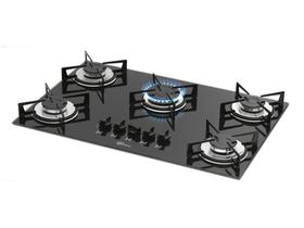 Cooktop 5 Bocas Fischer Preto a Gás GLP - 1642