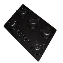 Cooktop 5 Bocas Flange Esmaltado Vidro Bivolt Fogatti Preto/Esmaltado