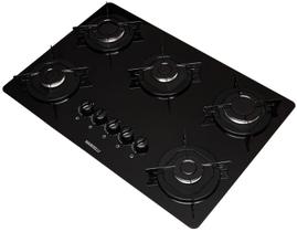 Cooktop 5 Bocas Grades Aço Esmaltado Nardelli Preto Bivolt