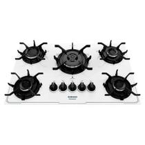 Cooktop 5 Bocas Itatiaia Itamaster Vidro Temperado Gás Tripla Chama 5Q Branco Bivolt - 3700000344