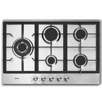 Cooktop 5 Bocas Midea Gás Tripla Chama Aço Inox Bivolt