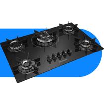 Cooktop 5 Bocas Mueller MCG5BC Tripla Chama Preto Bivolt Cooktop 5 Bocas Mueller MCG5BC Tripla Chama Preto Bivolt