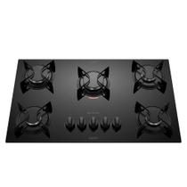 Cooktop 5 Bocas Preto com Mesa de Vidro Atlas U Top Bivolt