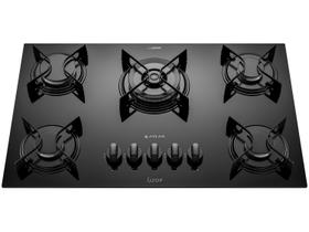 Cooktop 5 Bocas Preto com Mesa de Vidro e Tripla Chama Atlas U Top Bivolt Cooktop 5 Bocas Preto com Mesa de Vidro e Tripla Chama Atlas U Top Bivolt