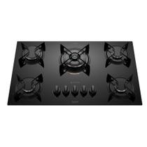 Cooktop 5 Bocas Preto com Mesa de Vidro e Tripla Chama Atlas U Top Bivolt
