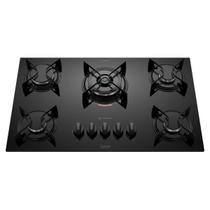 Cooktop 5 Bocas Preto com Mesa de Vidro e Tripla Chama Atlas