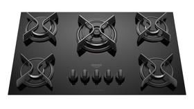 Cooktop 5 Bocas Preto com Mesa de Vidro e Tripla Chama Dako Supreme Bivolt