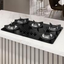 Cooktop 5 Bocas Safe Vidro Preto 27001401 - Fogatti