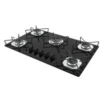 Cooktop 5 Bocas Terim Vidro Preto com 6 Apoios