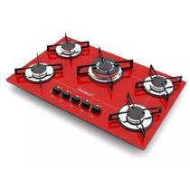 Cooktop 5 Bocas Tripla Chama Bivolt Chamalux Vermelho Bivolt Cooktop 5 Bocas Tripla Chama Bivolt Chamalux Vermelho Bivolt
