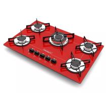 Cooktop 5 Bocas Tripla Chama Bivolt Chamalux Vermelho Bivolt Cooktop 5 Bocas Tripla Chama Bivolt Chamalux Vermelho Bivolt