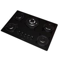 Cooktop 5 Bocas Tripla Chama Flange Esmaltado Vidro Bivolt Fogatti Preto/Esmaltado