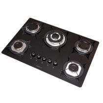 Cooktop 5 Bocas Tripla Chama Mesa de Vidro 6mm Fogatti