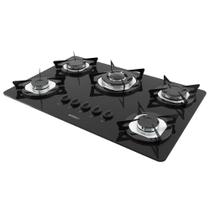 Cooktop 5 Bocas Tripla Chama Nardelli Mesa em Vidro Preto Cooktop 5 Bocas Tripla Chama Nardelli Mesa em Vidro Preto