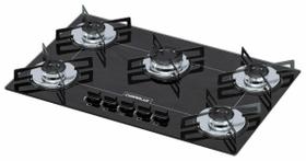 Cooktop 5 Bocas Tripla Chama Preto Chapa 7897575153049