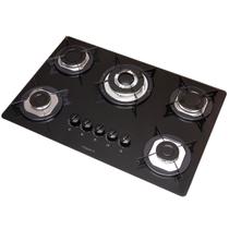 Cooktop 5 Bocas Tripla Chama Vidro Preto - Fogatti