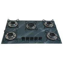 Cooktop 5 bocas Ultra Chama 127 220v Marmorizado Cinza Bivolt Cooktop 5 bocas Ultra Chama 127 220v Marmorizado Cinza Bivolt