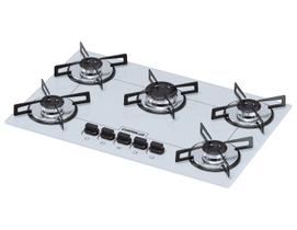 Cooktop 5 bocas ultra chama branco gas natural chamalux Cooktop 5 bocas ultra chama branco gas natural chamalux