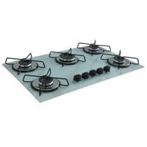 Cooktop 5 Bocas Ultra Chama - Marmorizado Branco - Chamalar