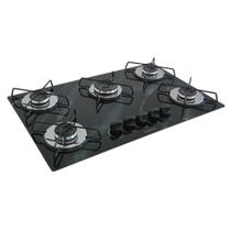 Cooktop 5 Bocas Ultra Chama - Marmorizado Preto - Chamalar Cooktop 5 Bocas Ultra Chama - Marmorizado Preto - Chamalar