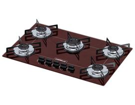Cooktop 5 bocas ultra chama marron chapa Cooktop 5 bocas ultra chama marron chapa