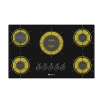 Cooktop 5 Bocas Venax Arena Preto/Amarelo Gas Glp