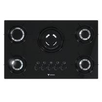 Cooktop 5 Bocas Venax Sognare Tripla Chama Preto Gas Glp