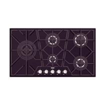 Cooktop 5 Queimadores à Gás Penta Glass Full 5 GG B 90 Safestop Preto Tramontina