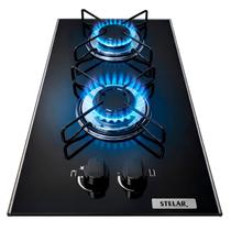 Cooktop a Gás 2 Bocas Stelar Nivus Bivolt Vidro Temperado, Acendimento Automático e Design Moderno