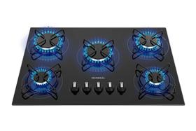 Cooktop a Gás 5 Bocas Mondial Preto e Inox CTG-02