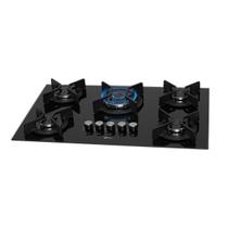 Cooktop a Gás 5 Bocas Tripla Chama Infinity Mesa de Vidro Bivolt Fischer