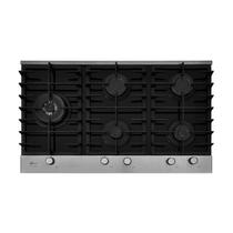 Cooktop a Gás 5 Bocas Tripla Chama Platinium com Trempe de ferro fundido Mesa Vidro Bivolt Fischer