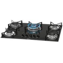 Cooktop a GÃs 5 bocas Tripla Vidro Fischer Cooktop a GÃs 5 bocas Tripla Vidro Fischer