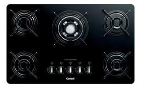 Cooktop A Gas 5 Bocas Vidro Black Bivolt 73x46cm - Consul