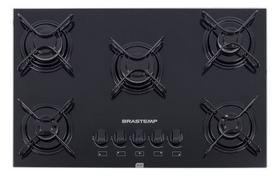 Cooktop A Gas 5 Bocas Vidro Preto Bivolt 73x46cm - Brastemp