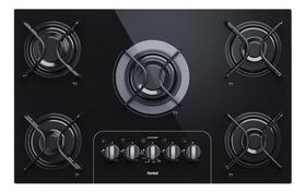 Cooktop A Gas 5 Bocas Vidro Preto Bivolt 73x46cm - Consul