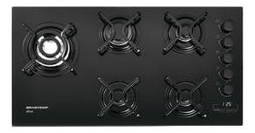 Cooktop A Gas 5 Bocas Vidro Preto Bivolt 85x46cm - Brastemp