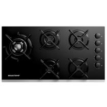 Cooktop a Gás Brastemp Eclipse Collection em Vidro com 05 Bocas, Painel Mecânico Black Inox - BDD86AP