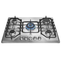 Cooktop à Gás Electrolux 5 Bocas GF75X Triplachama Trempe Ferro Fundido Mesa Inox Bivolt