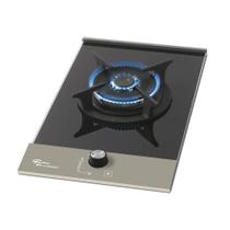 Cooktop a Gás Fischer 1 Boca Tripla Chama Mesa Vidro Platinium Bivolt