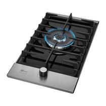Cooktop a Gás Fischer 1 Boca Tripla Chama Platinium com Trempe de ferro fundido Mesa Vidro Bivolt