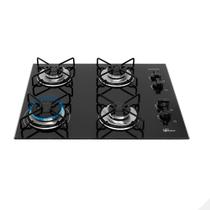 Cooktop a Gás Fischer 4 Bocas Fit Line Preto Bivolt