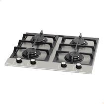 Cooktop A Gás Fischer 4 Bocas Platinium Com Trempe De Ferro Fundido Mesa Aço Bivolt Cooktop A Gás Fischer 4 Bocas Platinium Com Trempe De Ferro Fundido Mesa Aço Bivolt